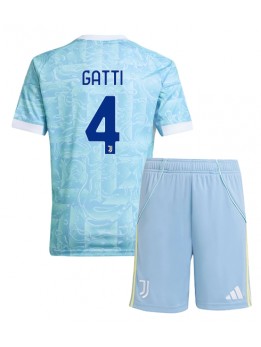 Billige Juventus Federico Gatti #4 Bortedraktsett Barn 2025-26 Kortermet (+ Korte bukser)